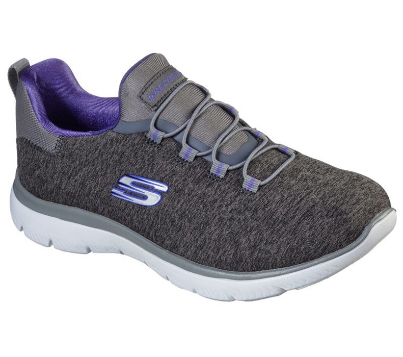 Skechers Dam Grå/Lila Sneakers - Summits - Quick Getaway - Sverige (SEXGL-9785)